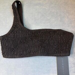 South Beach Bikini Black One Shoulder Crop Top Size 6